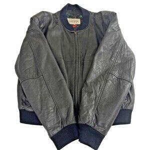 Wilsons Leather Pelle Studio Men's Bomber Jacket Black Size XL Americana America